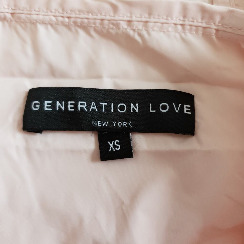GENERATION LOVE Quincy chevron lightweight hooded pink windbreaker jacket XS NEW - Picture 8 of 9